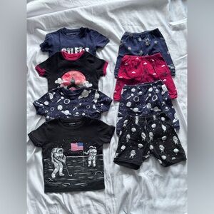 Set of 4 Pijamas Boys 4T Short Sleeve with Shorts Cotton